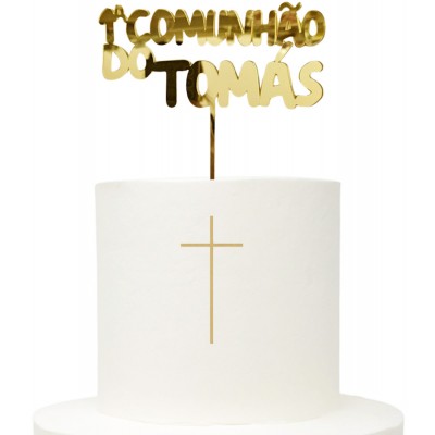 Topo Bolo Personalizável 1ª Comunhão