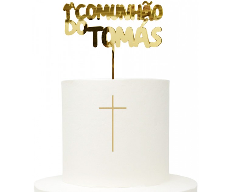 Topo Bolo Personalizável 1ª Comunhão