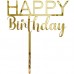 Topo Happy Birthday Dourado 2 Fontes
