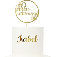 Topo Acrílico Batizado Personalizável 