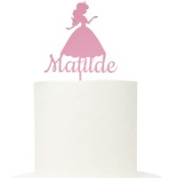 Topo Bolo Acrílico Princesa Personalizável 