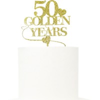 Topo Acrílico Dourado Glitter 50