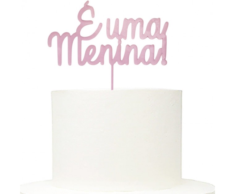 Cake Topper Acrílico É uma menina Cake Topper Acrílico É uma menina