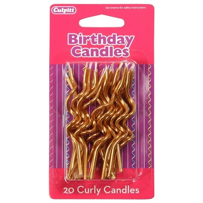 20 Velas Curvas Douradas