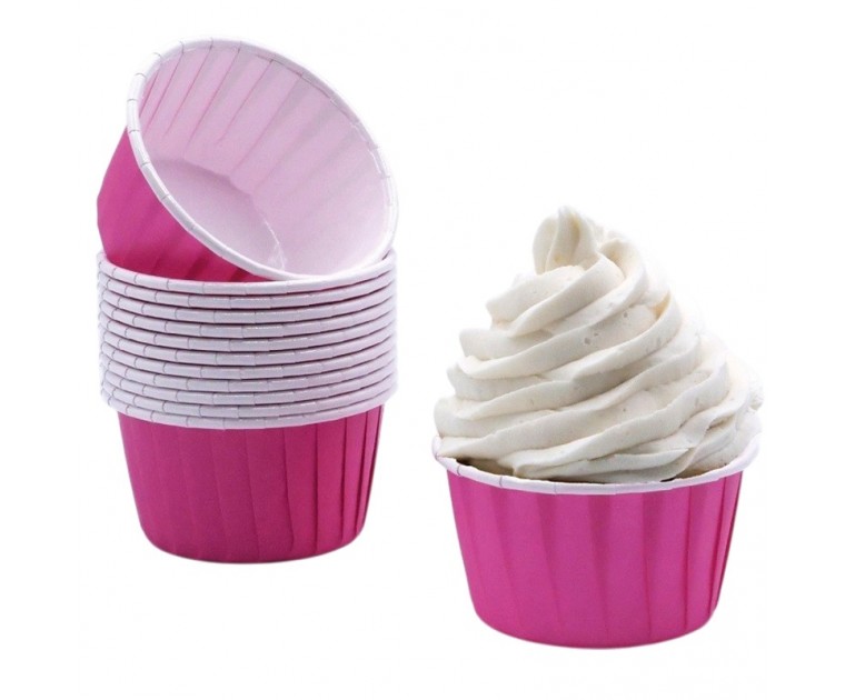 Formas Cup Cakes Rosa Forte Forneáveis