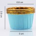 Formas Cup Cakes Azul e Dourado Forneáveis