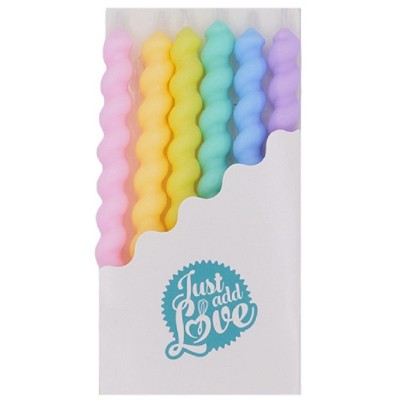 6 Velas Cores Pastel 