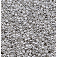 Pérolas Metalizadas Prata  6mm