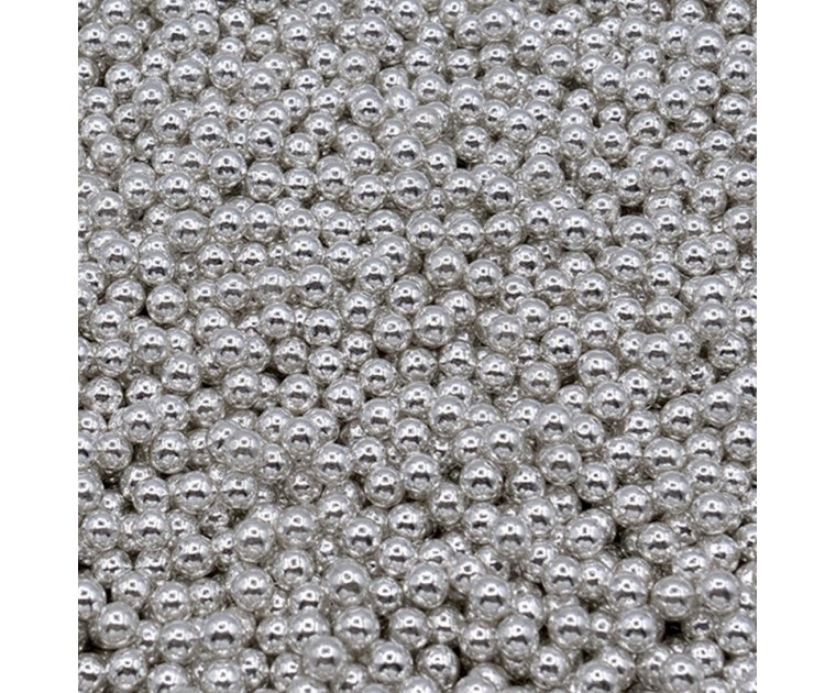 Pérolas Metalizadas Prata  6mm