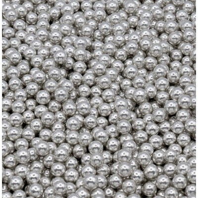 Pérolas Metalizadas Prata 8 mm