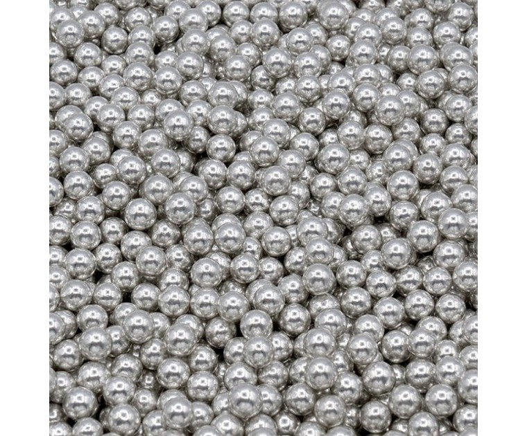 Pérolas Metalizadas Prata 8 mm