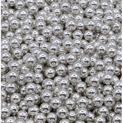 Pérolas Metalizadas Prata 10 mm