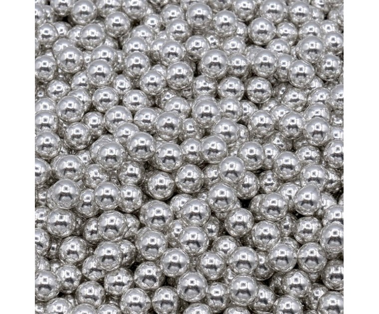 Pérolas Metalizadas Prata 10 mm