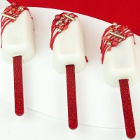 Sticks Popsicles Glitter Vermelho