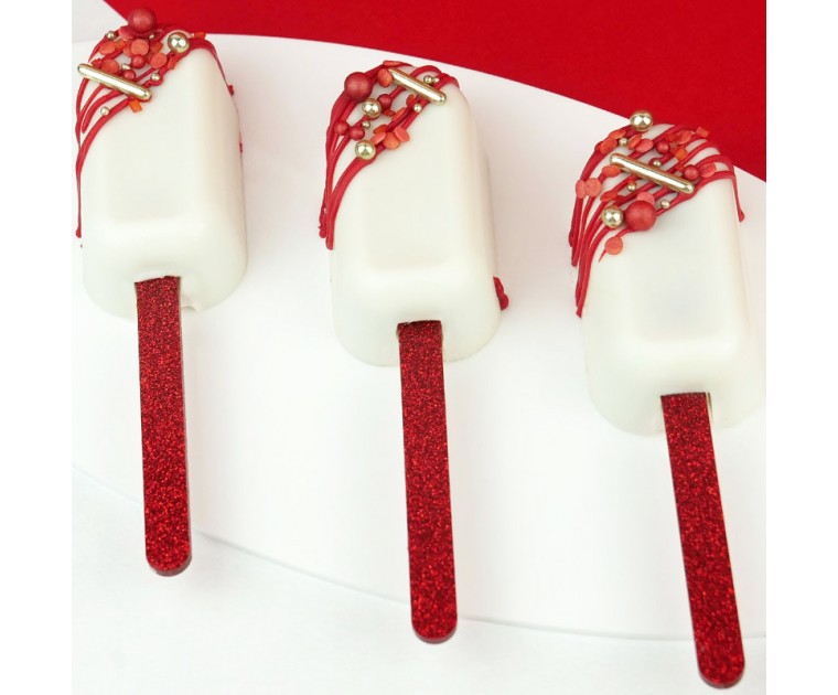 Sticks Popsicles Glitter Vermelho