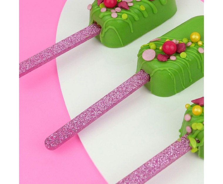 Sticks Popsicles Glitter Rosa