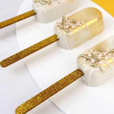 Sticks Popsicles Glitter Dourado