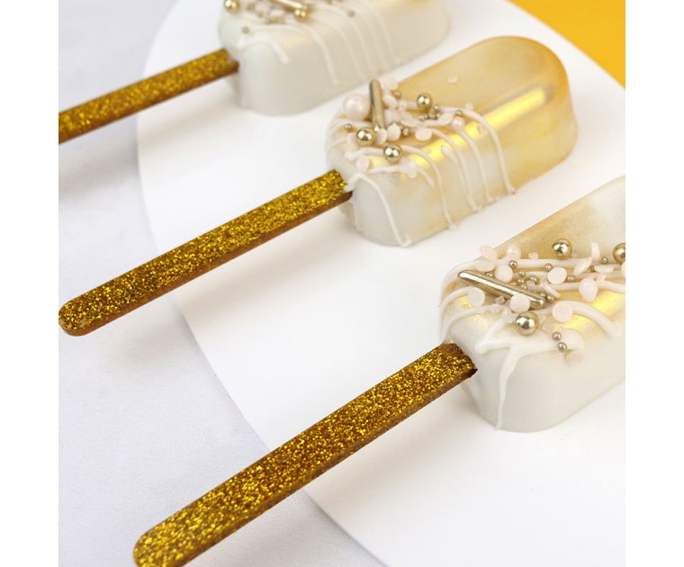 Sticks Popsicles Glitter Dourado