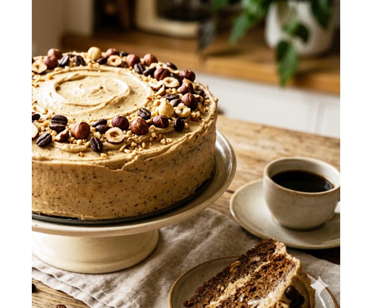 Preparado Bolo de Avelã e Café