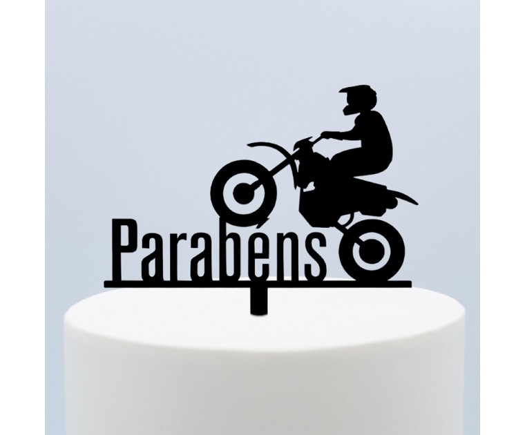 Topo Bolo Parabéns Motocross