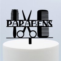 Topo Bolo Parabéns Cabeleireiro 
