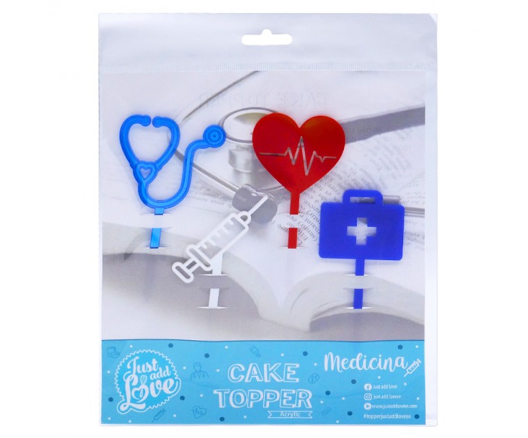 Topo Bolo Medicina Acrílico