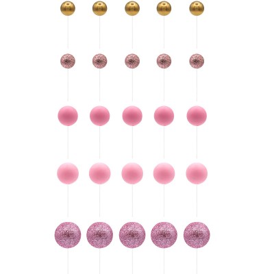 Conjunto 50 Esferas Rosa & Ouro