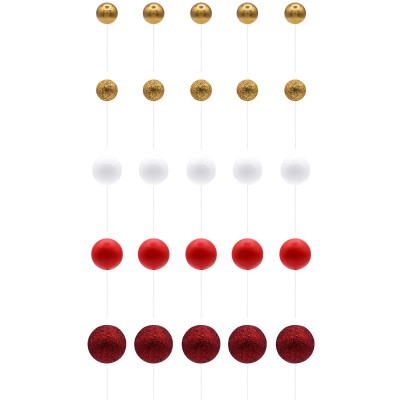 Conjunto Esferas Vermelho & Ouro