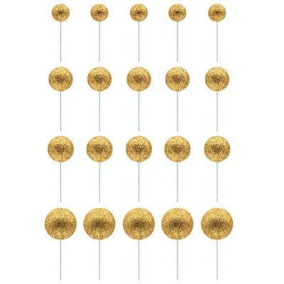 Conjunto 20 Esferas Glitter Ouro