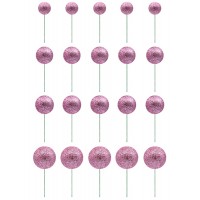 Conjunto 20 Esferas Rosa Glitter