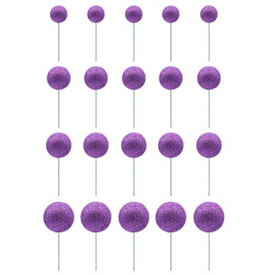 Conjunto 20 Esferas Glitter Violeta