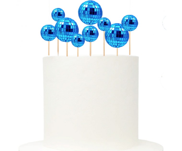 Topo Bolas Espelho Azul Escuro