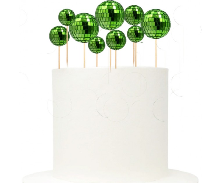 Topo Bolas Espelhos Verde