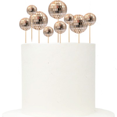 Topo Bolas Espelho Rose Gold
