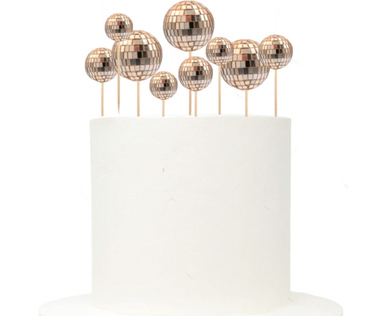 Topo Bolas Espelho Rose Gold