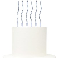 6 Velas Retorcidas Prata 14 cms