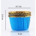 24 Formas Cup Cakes Azul Escuro & Ouro